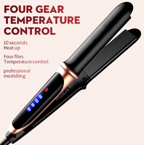 Dual Use Hair Straightener Curling Iron 4 Temperature Settings Portable Styling Tool for Straightening Curling Air Bangs