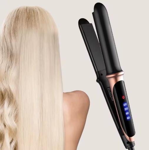 Dual Use Hair Straightener Curling Iron 4 Temperature Settings Portable Styling Tool for Straightening Curling Air Bangs